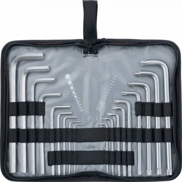 Набор удлиненных имбусовых ключей HEX-TORX, 18 шт: HEX 1.5-10 мм, T10-T50, CrV, сатин, MTX