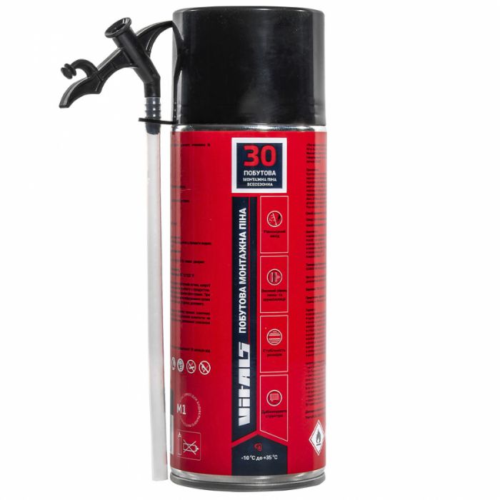 Піна монтажна побутова із трубочкою всесезонна 300 мл Vitals Fix